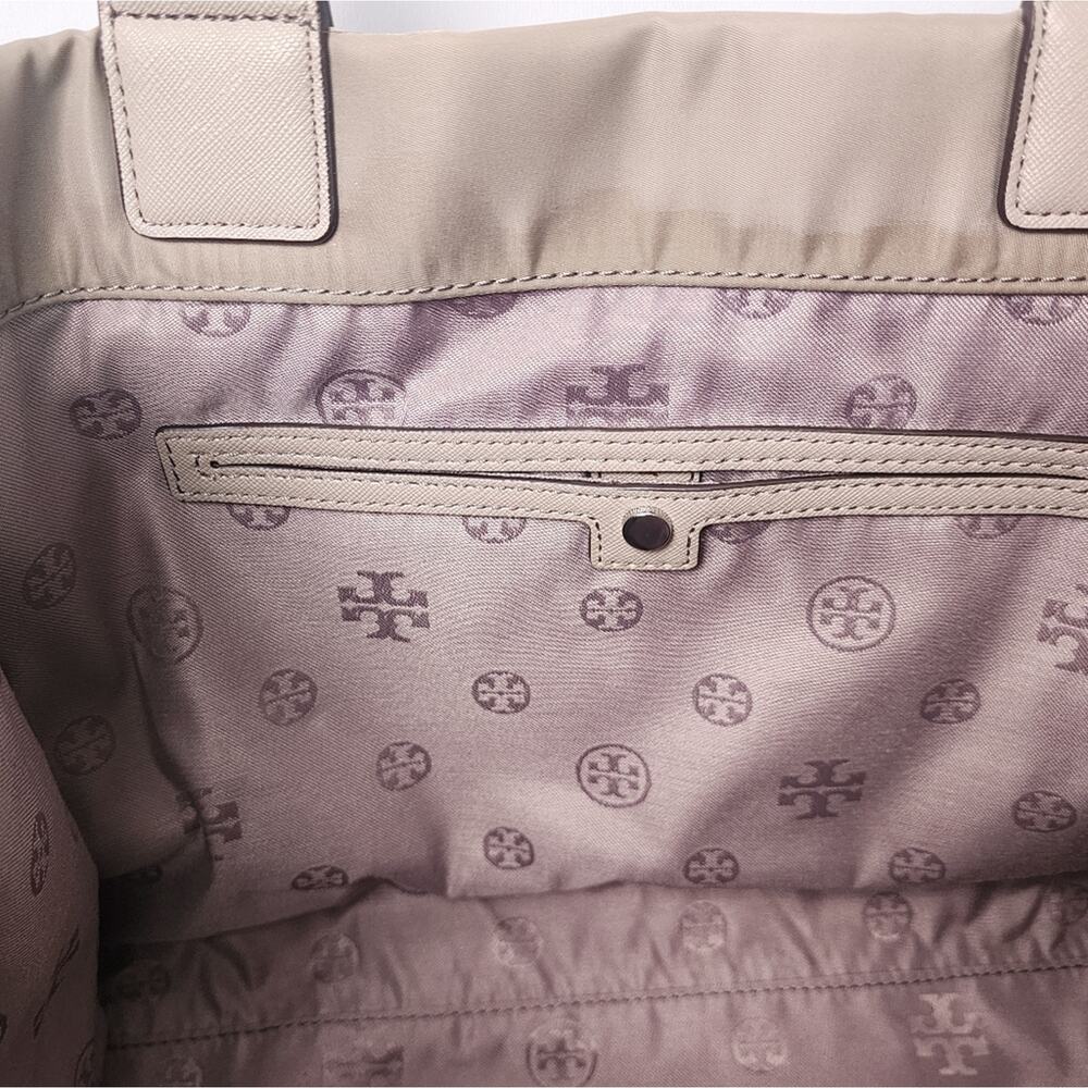 Tory Burch Ella Studded Tan Tote Bag - Picture 9 of 16